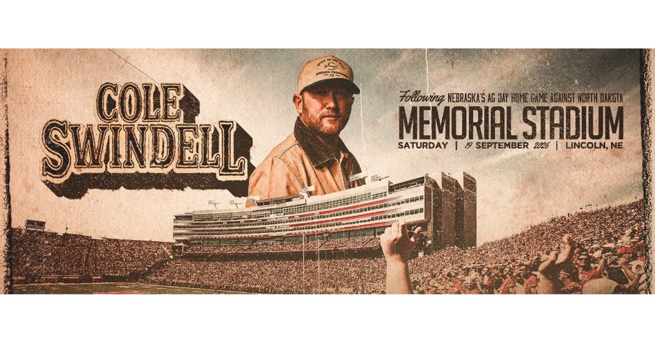 Cole Swindell to Perform at Memorial Stadium Following Nebraska-North Dakota Football Game