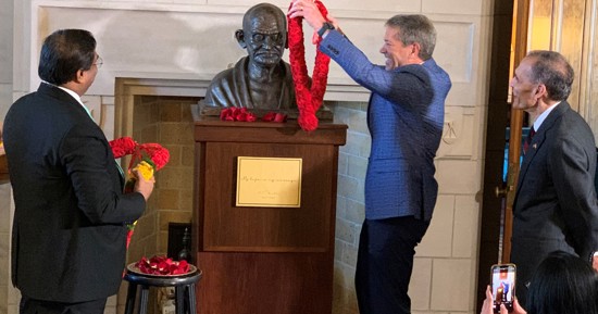 Unveiling of the Mahatma Gandhi Bust at Nebraska State Capitol